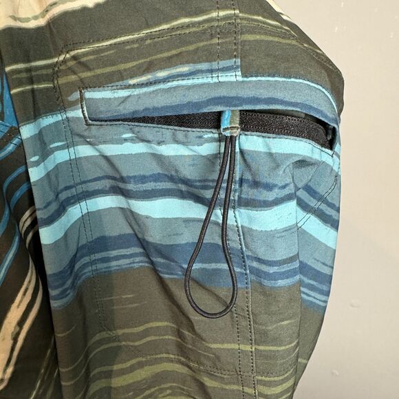 Outerknown Board Shorts Men Size 28 Swim Trunks Pocket Stretch Stripe Beach Surf - Picture 7 of 12